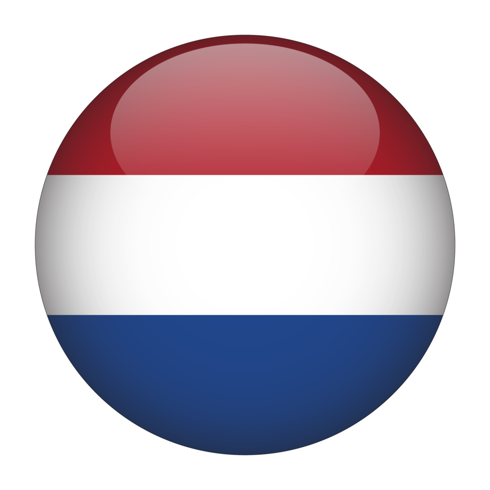 netherlands 3d rounded flag with transparent background free png